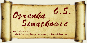 Ozrenka Simatković vizit kartica